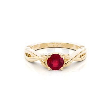 Yellow Gold Twisted Diamond Engagement Rings