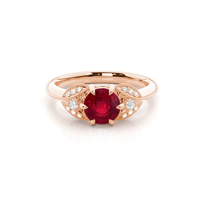 Round Rose Gold Ethereal Diamond Engagement Rings