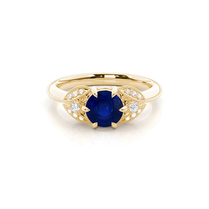 Round Yellow Gold Ethereal Diamond Engagement Rings