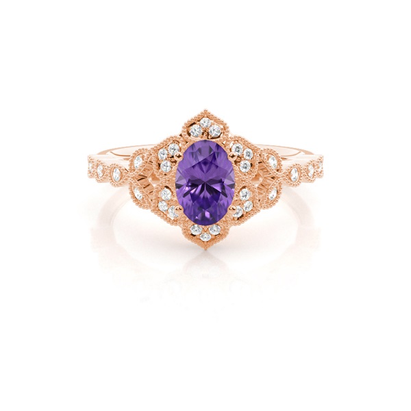 Prong Setting Oval Amethyst Vintage Ring