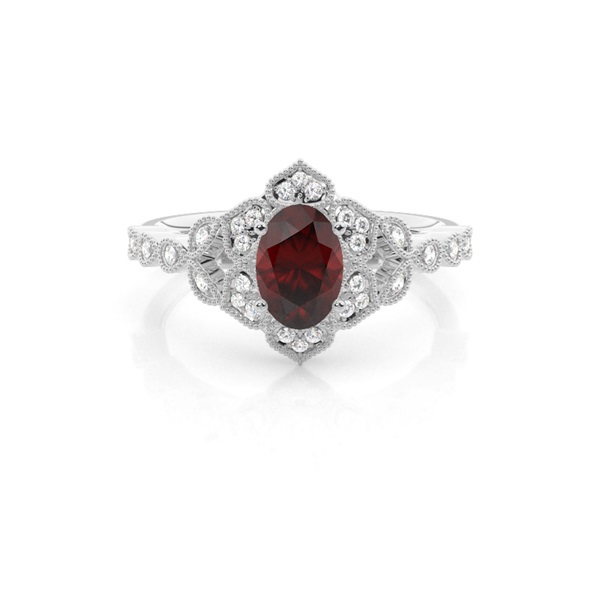 Prong Setting Oval Garnet Vintage Ring