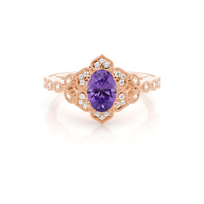Oval Rose Gold Ethereal Diamond Engagement Rings