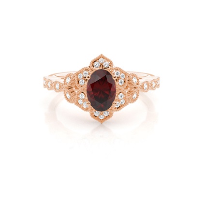 Oval Rose Gold Ethereal Diamond Engagement Rings