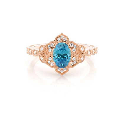 Oval Rose Gold Ethereal Diamond Engagement Rings
