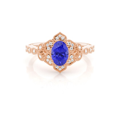 Oval Rose Gold Ethereal Diamond Engagement Rings