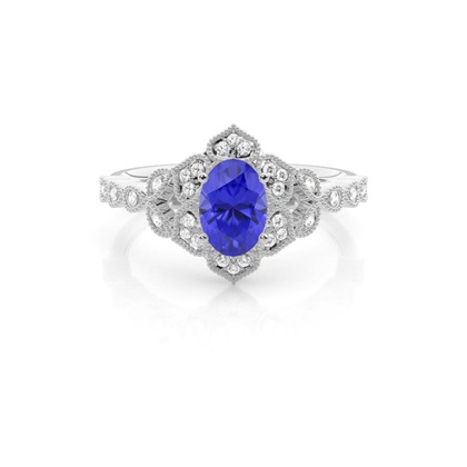 Prong Setting Oval Tanzanite Vintage Ring