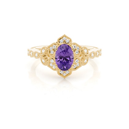 Oval Yellow Gold Ethereal Diamond Engagement Rings