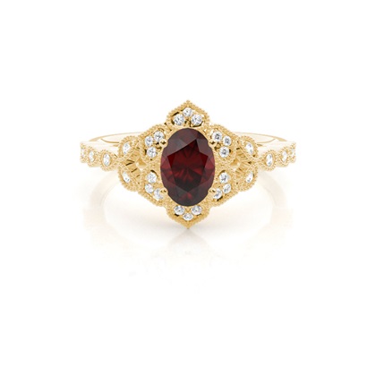 Oval Yellow Gold Ethereal Diamond Engagement Rings
