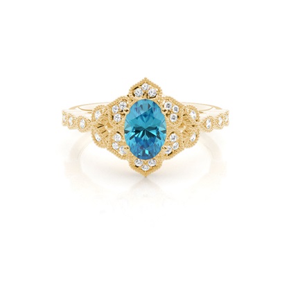 Oval Yellow Gold Ethereal Diamond Engagement Rings