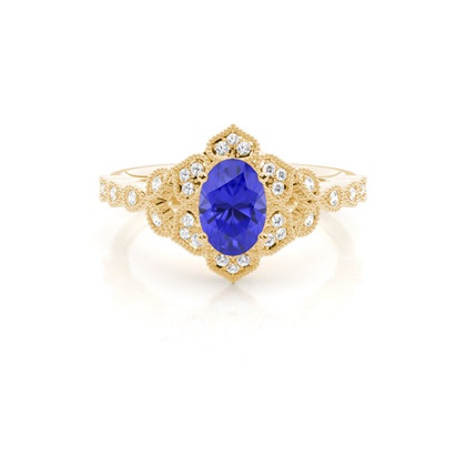 Oval Yellow Gold Ethereal Diamond Engagement Rings