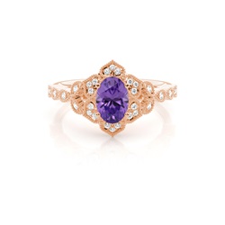 Prong Setting Oval Amethyst Vintage Ring