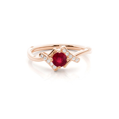 Round Ruby Diamond Engagement Rings