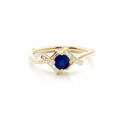 Yellow Gold Sapphire Diamond Engagement Rings