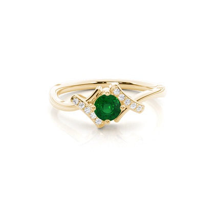 Gelbgold Smaragd Verlobungsringe