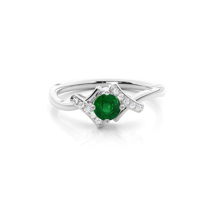 Prong Setting Round Side Stone Ring