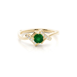 Prong Setting Round Side Stone Ring