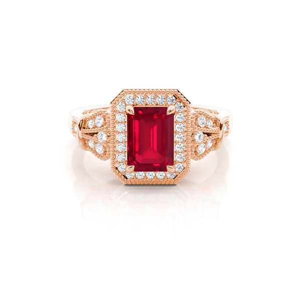 Prong Setting Ruby Side Stone Ring