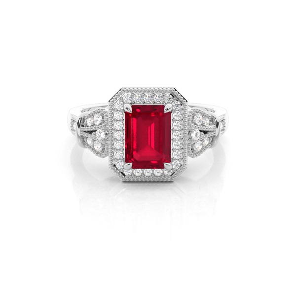 Prong Setting Ruby Side Stone Ring
