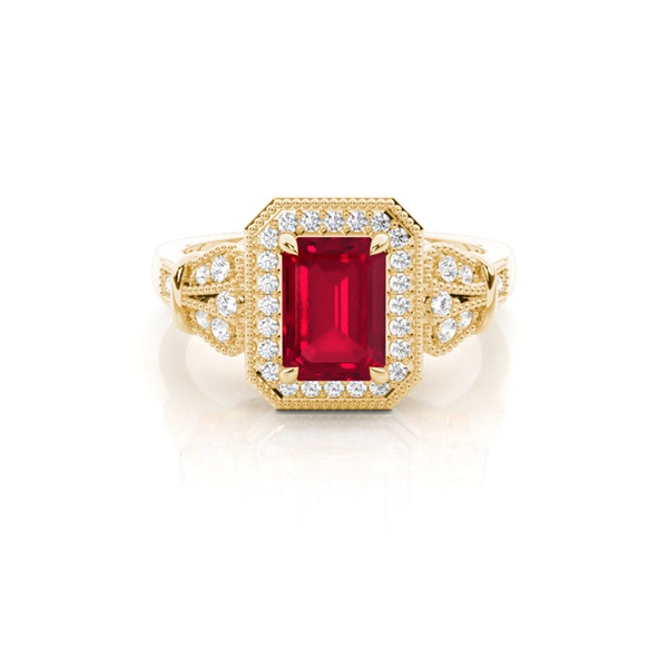 Prong Setting Ruby Side Stone Ring