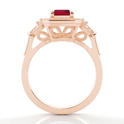 Prong Setting Ruby Side Stone Ring