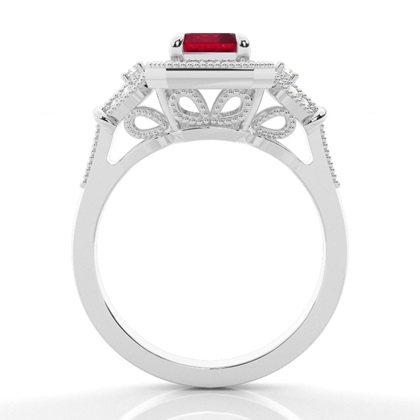 Prong Setting Ruby Side Stone Ring