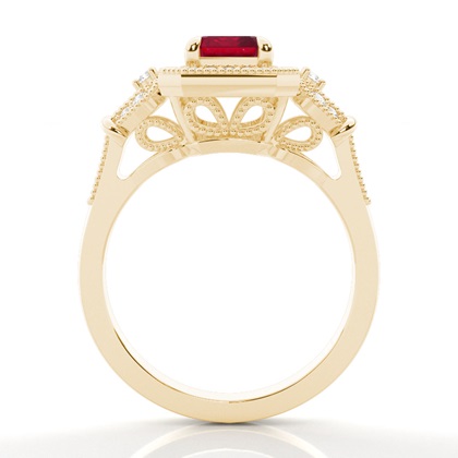 Prong Setting Ruby Side Stone Ring