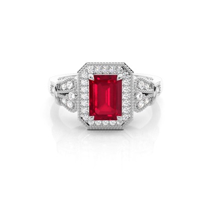 Prong Setting Ruby Side Stone Ring