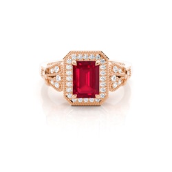 Prong Setting Ruby Side Stone Ring