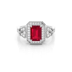Prong Setting Ruby Side Stone Ring