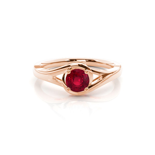 Prong Setting Round Ruby Solitaire Ring