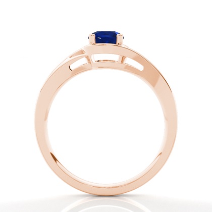 Prong Setting Round Blue Sapphire Solitaire Ring