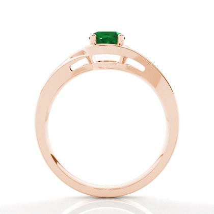 Runder Smaragd-Solitärring In Krappenfassung