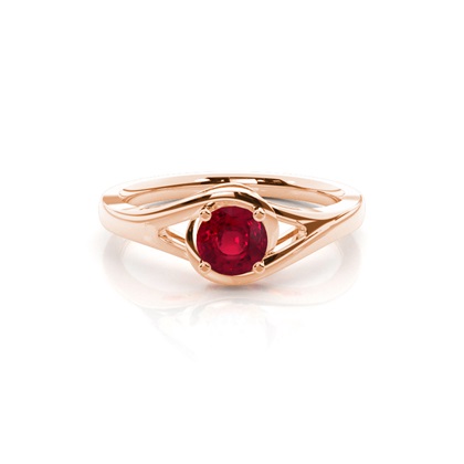 Prong Setting Round Ruby Solitaire Ring