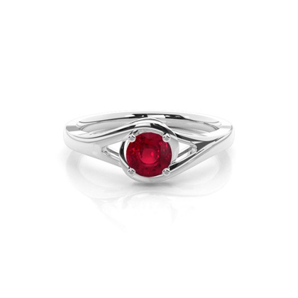 Prong Setting Round Ruby Solitaire Ring