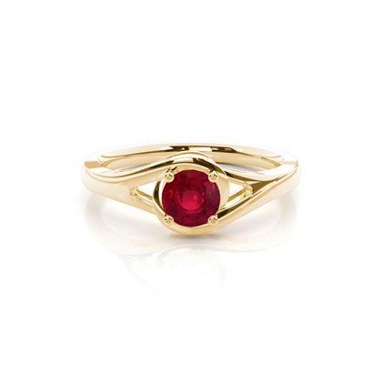 Prong Setting Round Ruby Solitaire Ring