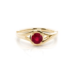 Prong Setting Round Ruby Solitaire Ring