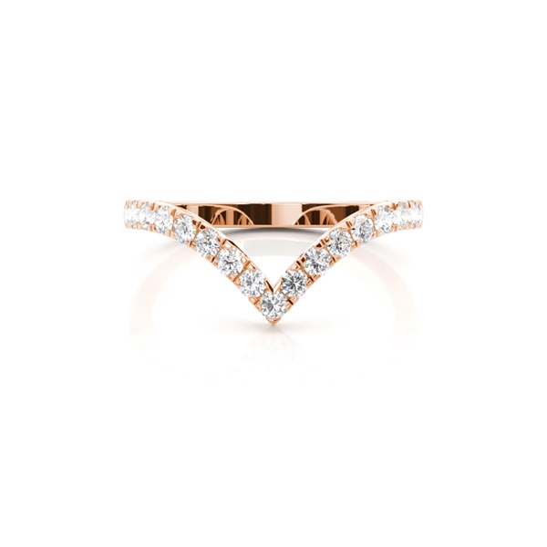 Prong Set Diamond Shaped Wedding Band
