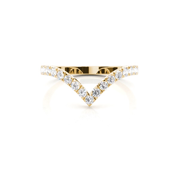 Prong Set Diamond Shaped Wedding Band
