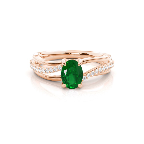 Prong Setting Oval Side Stone Ring