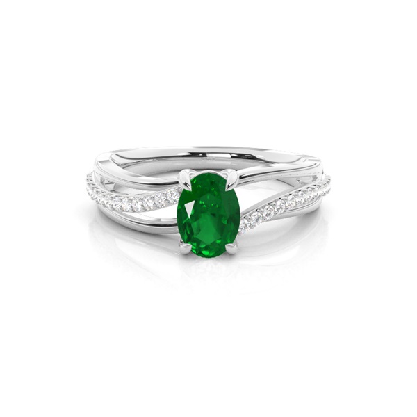 Prong Setting Oval Side Stone Ring