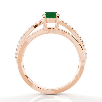 Prong Setting Oval Side Stone Ring