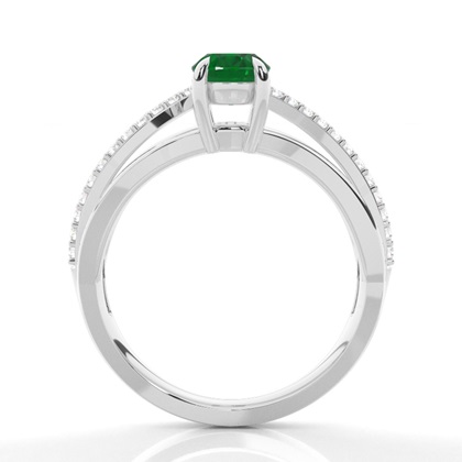 Prong Setting Oval Side Stone Ring