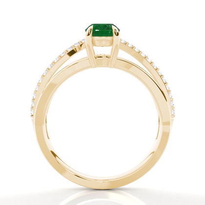 Prong Setting Oval Side Stone Ring