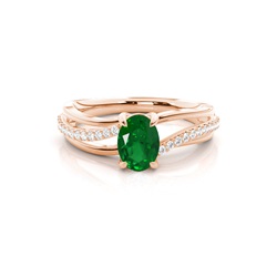 Prong Setting Oval Side Stone Ring