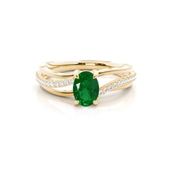 Prong Setting Oval Side Stone Ring