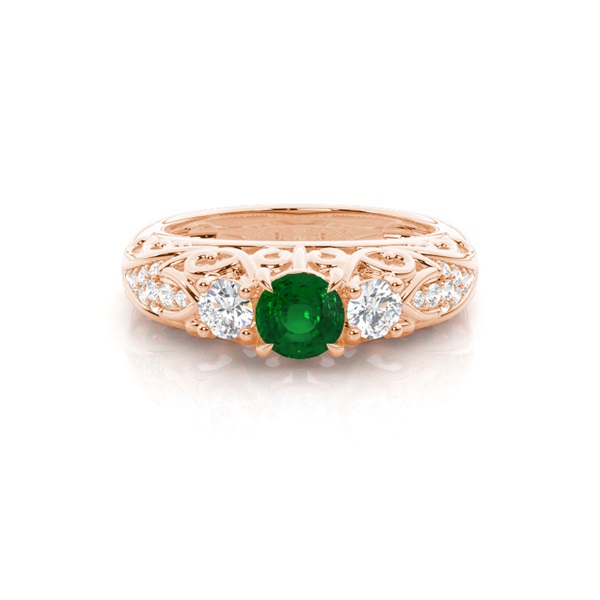 Prong Setting Round Side Stone Ring