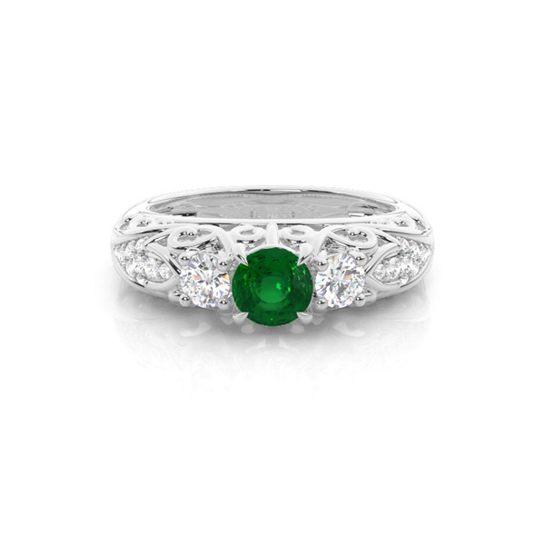 Prong Setting Round Side Stone Ring