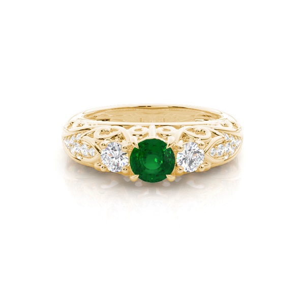Prong Setting Round Side Stone Ring