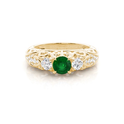 Gelbgold Smaragd Verlobungsringe