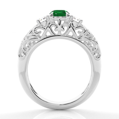 Prong Setting Round Side Stone Ring